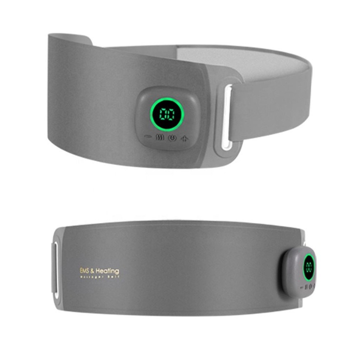 Centura de Masaj cu Electro-Stimulare si Comprese Calde pentru Relaxare, Aleviere a Disconfortului Menstrual si Tonifiere Musculara - 3 Nivele de Reglare a Temperaturii