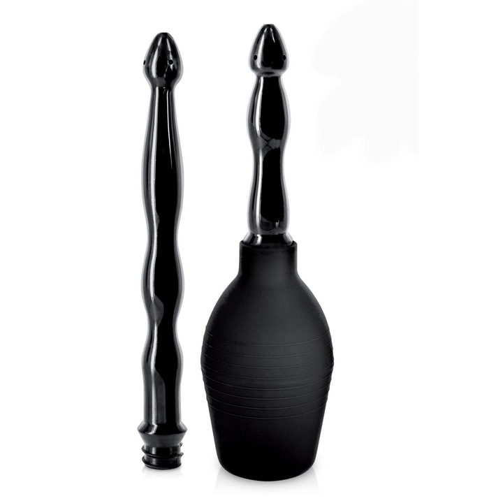 Irigator Anal Showerplay Pear 2Tips, boss of toys, 310ml, negru