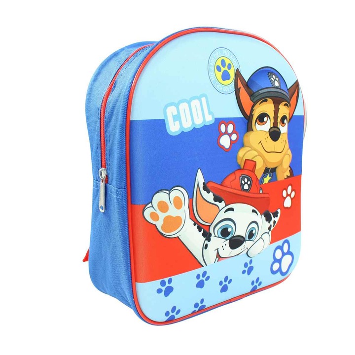 3D раница, многоцветна, с подсилени и регулируеми презрамки, 30x26x10 см, Paw Patrol
