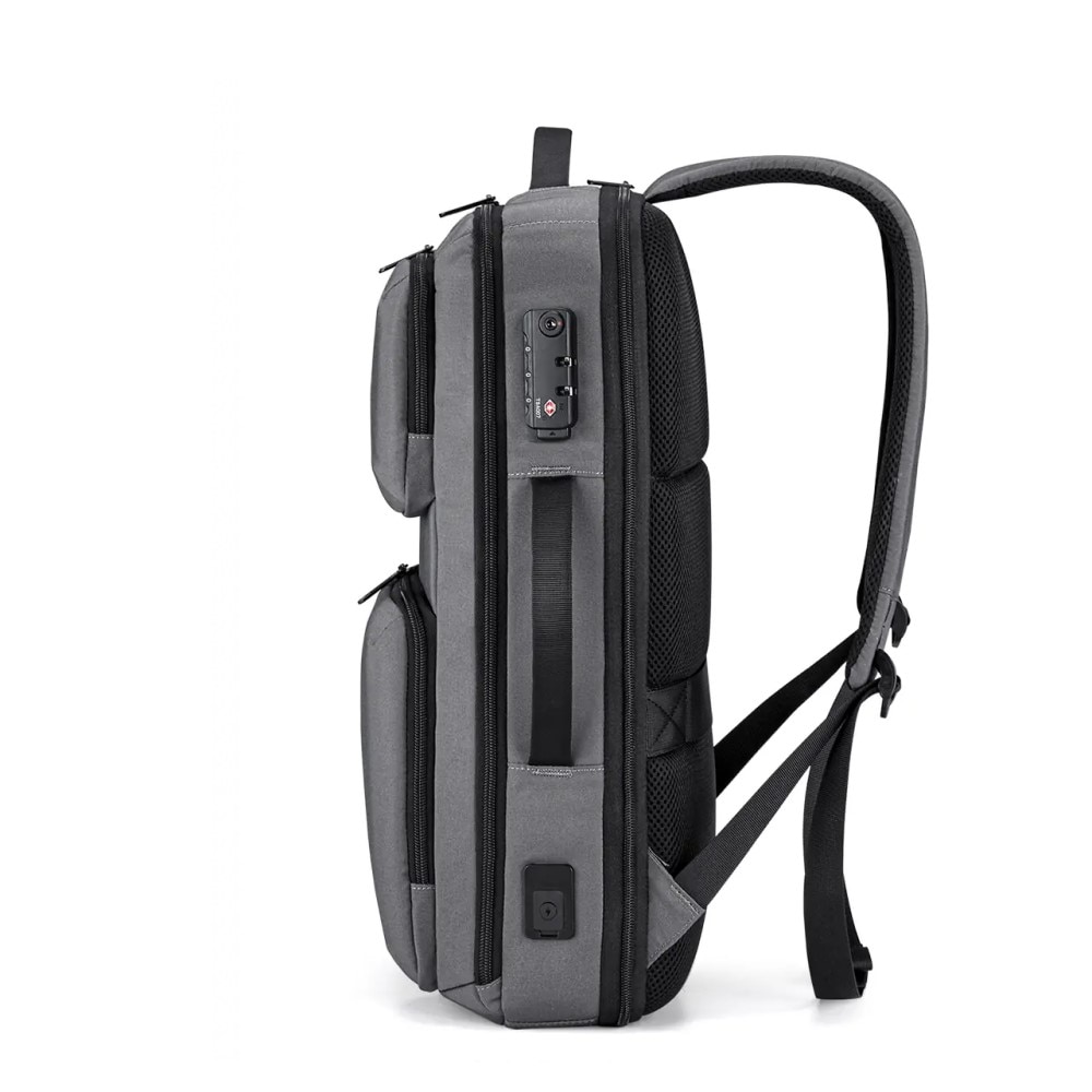 Rucsac laptop 17", smart casual, ingust, impermeabil cu port USB si cifru antifurt, VGOAL, 31x11x47 cm, Gri