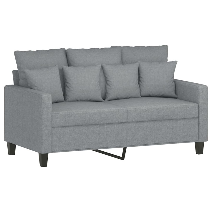 2-местен диван vidaXL, Светлосив, 138 x 77 x 80 см, Плат, 18.95 kg