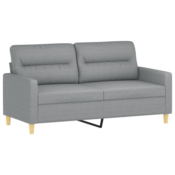 2-местен диван vidaXL, Светлосив, 158 x 77 x 80 см, Плат, 20.75 kg