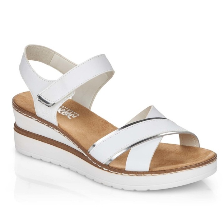 Noi szandal, Rieker V38G9-80, mubor, feher, Fehér
