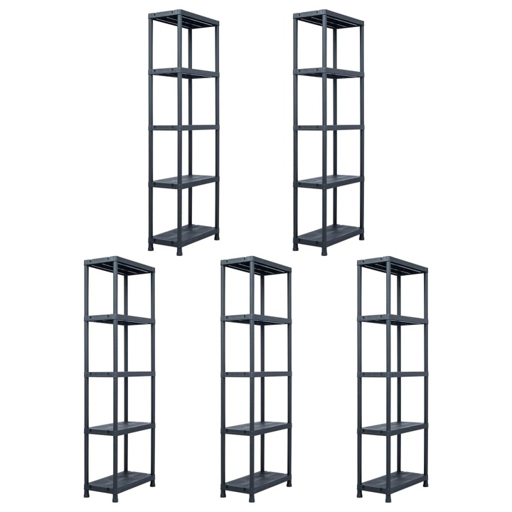 Комплект от 5 рафта Zakito Europe, пластмаса, 5 рафта, черен, 60x30x180см