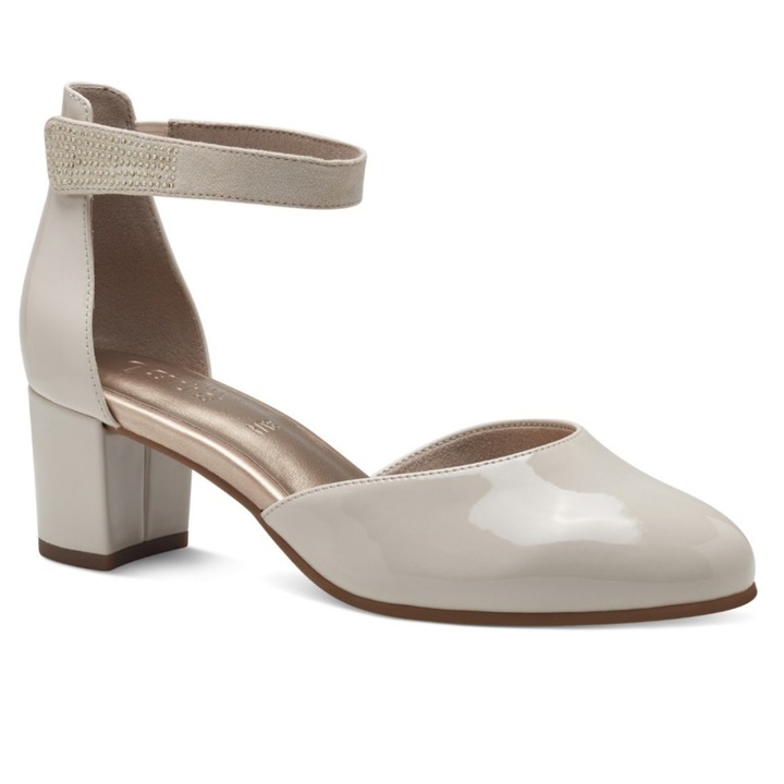 Jana női oldalt nyitott cipő 24476-42-409 bézs lakk 07207 Méret 37