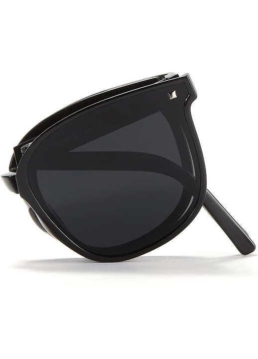 Ochelari de soare pliabili, Culoare uniforma, UV400, Negru, One-Size