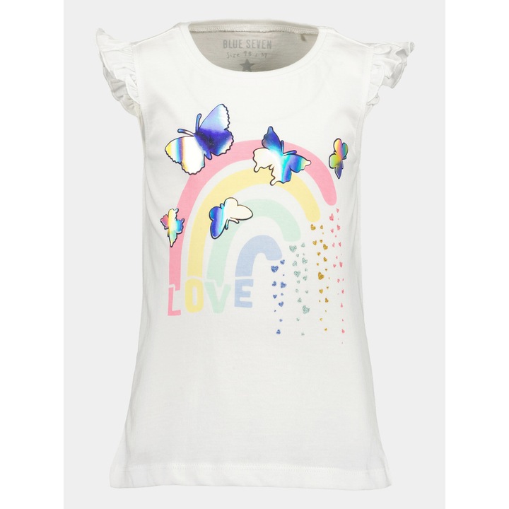 Lány felső, Blue Seven, 303572600, fehér, pamut