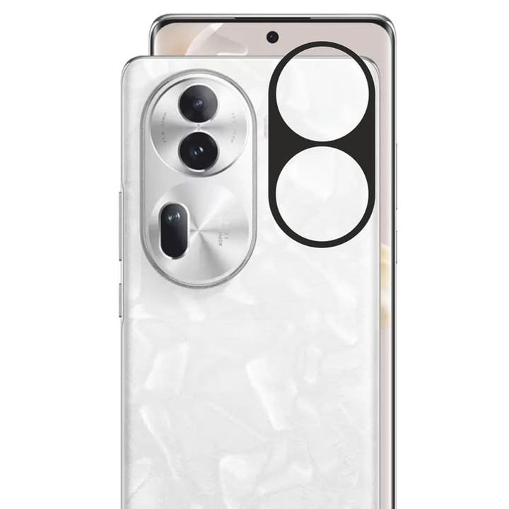 Folie camera spate pentru Oppo Reno11 Pro, GEAR City, A42, Hard Glass, Pitch Black