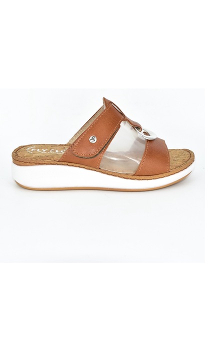 Papuci din piele naturala, Fly Flot, 0265, Bej, 39