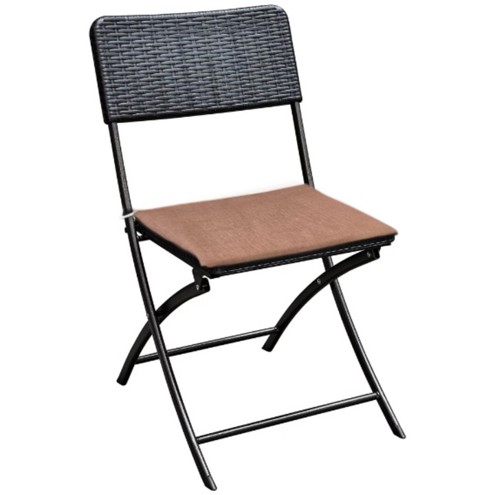 Set 4 perne pentru scaun Best Sleep, 35x35x3 cm, bumbac 100%, pentru exterior sau interior, maro