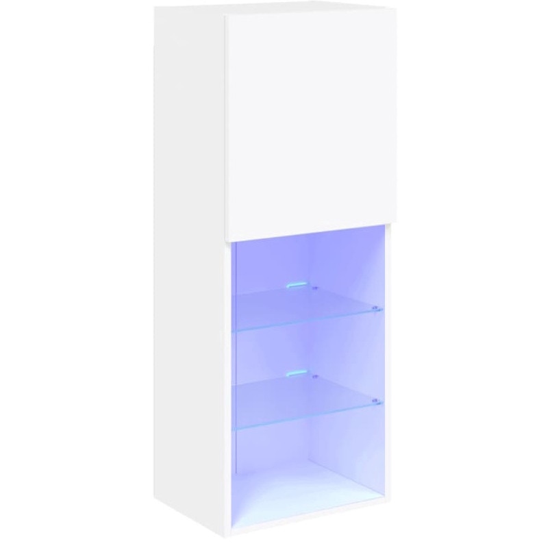 Dulap suspendat living, Zakito Europe, Lemn/Sticla, iluminare LED