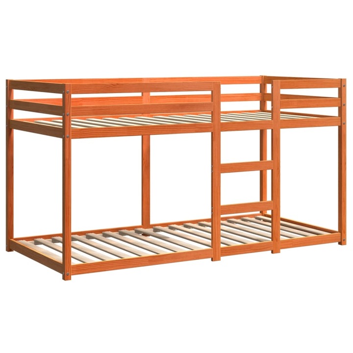 Детско двуетажно легло, Zakito Europe, дърво, Кафяв, 205.5 x 85.5 x 112 см
