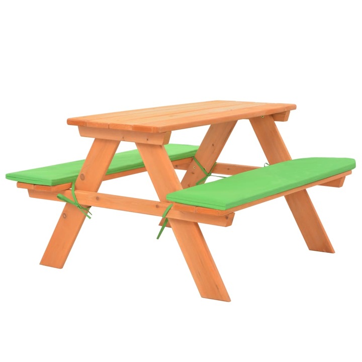 vidaXL tömör fenyőfa gyerek piknikasztal paddal 89 x 79 x 50 cm 6.46 kg 91793