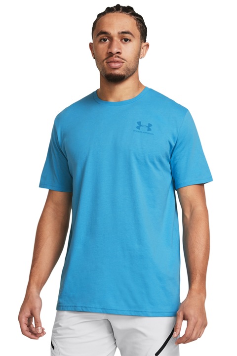 Under Armour, Tricou cu decolteu rotund, pentru fitness Sportstyle, Turcoaz