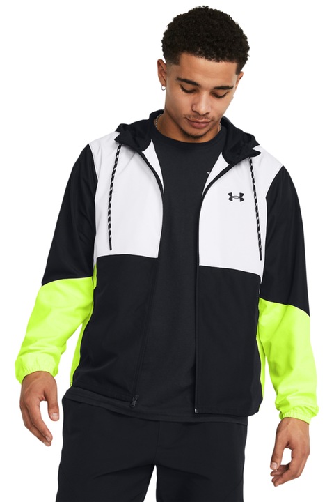 Under Armour, Jacheta pentru antrrenament Legacy Windbreaker, Alb/Negru/Galben