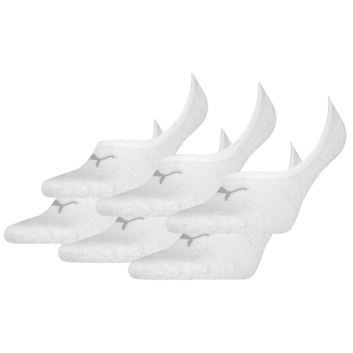 Puma, Унисекс изрязани чорапи с лого - 6 чифта, Светло бежово