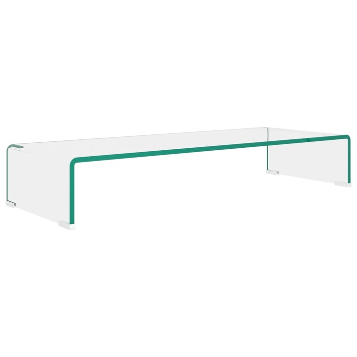 Стойка за телевизор/монитор vidaXL, стъкло, прозрачна, 80x30x13 см, 9.2 Kg