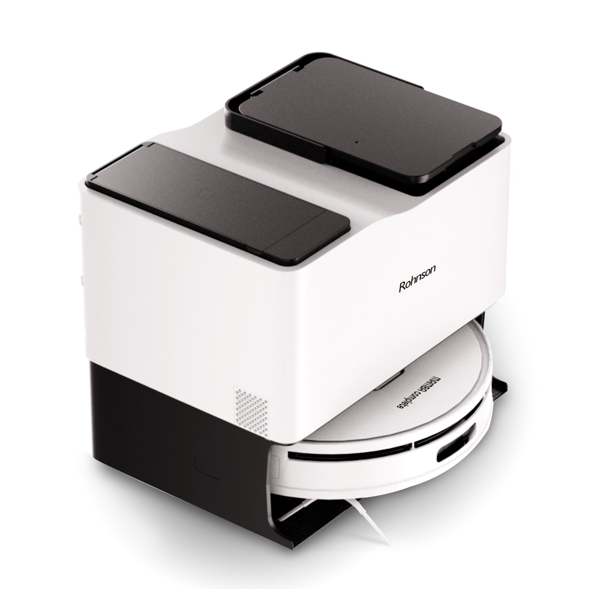 Robot aspirator cu mop si Wi-Fi, Rohnson Mamba Complete RM05, 6000Pa, 300ml, 3 viteze, 5200mAh Li, AI-procesor quad-core, Rohnson Link, Sistem automat de ridicare a covoarelor, Cartografiere in timp real pe mai multe niveluri 3D Laser Action