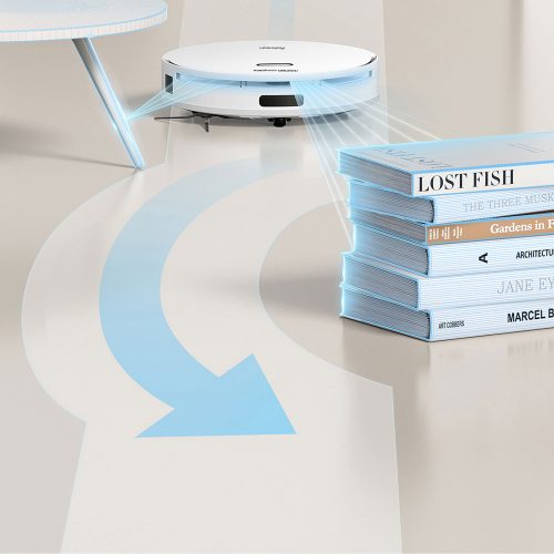 Robot aspirator cu mop si Wi-Fi, Rohnson Mamba Complete RM05, 6000Pa, 300ml, 3 viteze, 5200mAh Li, AI-procesor quad-core, Rohnson Link, Sistem automat de ridicare a covoarelor, Cartografiere in timp real pe mai multe niveluri 3D Laser Action