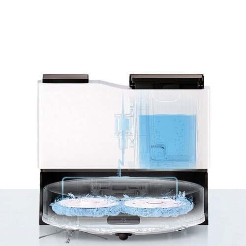 Robot aspirator cu mop si Wi-Fi, Rohnson Mamba Complete RM05, 6000Pa, 300ml, 3 viteze, 5200mAh Li, AI-procesor quad-core, Rohnson Link, Sistem automat de ridicare a covoarelor, Cartografiere in timp real pe mai multe niveluri 3D Laser Action