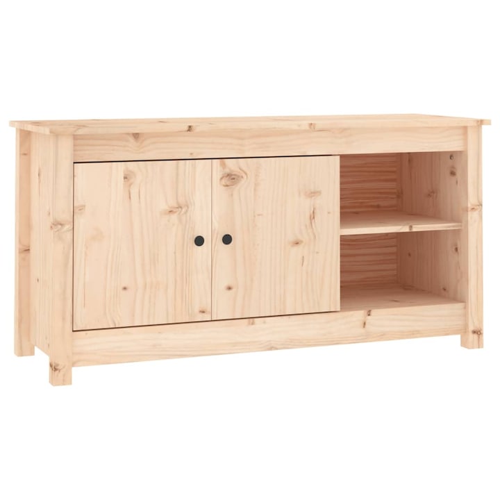 Comoda TV, Zakito Europe, lemn masiv de pin, rustic, 103x36.5x52cm
