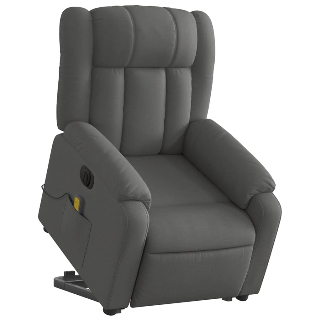 Fotoliu recliner Zakito Europe cu masaj, 6 puncte vibratii, gri