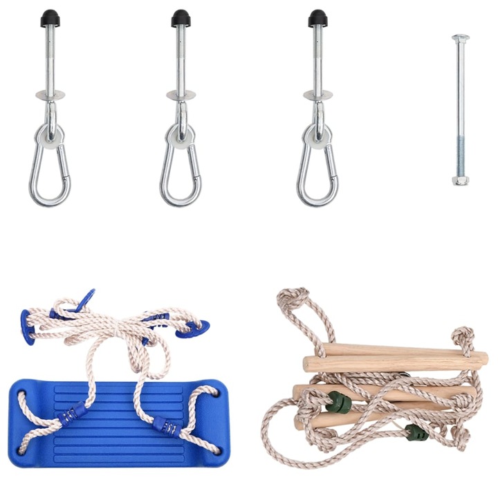 Leagan cu scara din franghie vidaXL, albastru, polietilena, 3.55 Kg