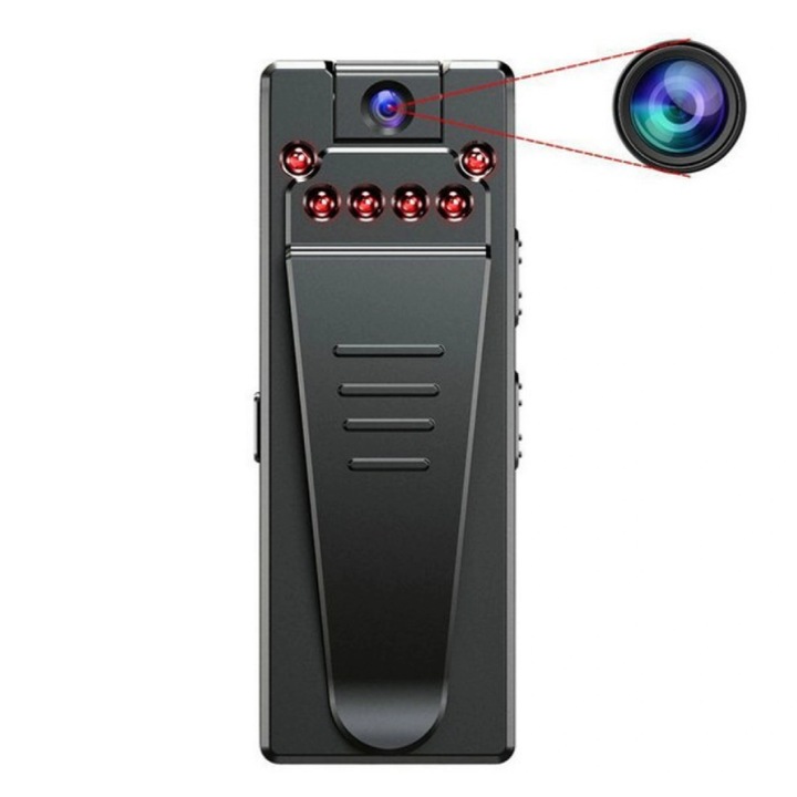 Camera de supraveghere interior, Detectie miscare, Viziune nocturna, 1080P, Negru, 70min-5ore