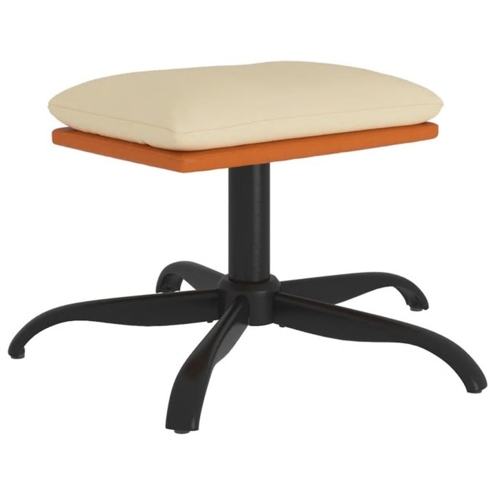 Табуретка, Zakito Europe, кремава, 60x60x36 см, модерен дизайн, с метални крака