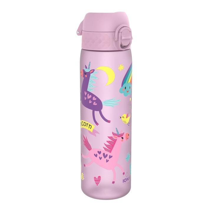 Детска бутилка за вода Slim, recyclon, 500ml, еднорог Ion8