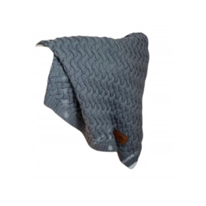 Бебешко одеяло, La Millou Merino, мериносова вълна, 85x85 см, S, синьо