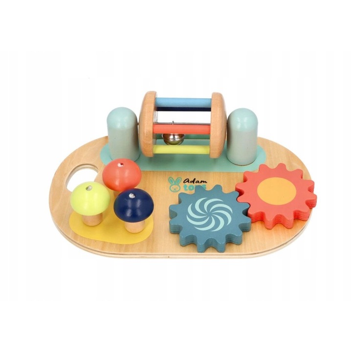 Tabla de manipu;lare senzoriala pentru copii, Adam Toys, Lemn, 1+, Multicolor