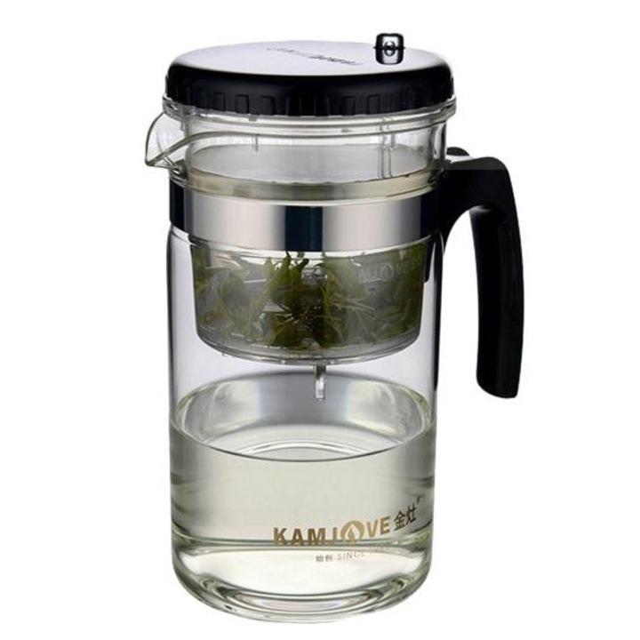 Teáskanna szűrővel, Kamjove, üveg, 1000ml, 19x10x10 cm