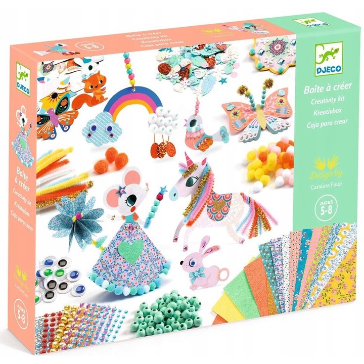Set creativ pentru copii Djeco, activitati artistice, multicolor, 27.5x21.5x4cm