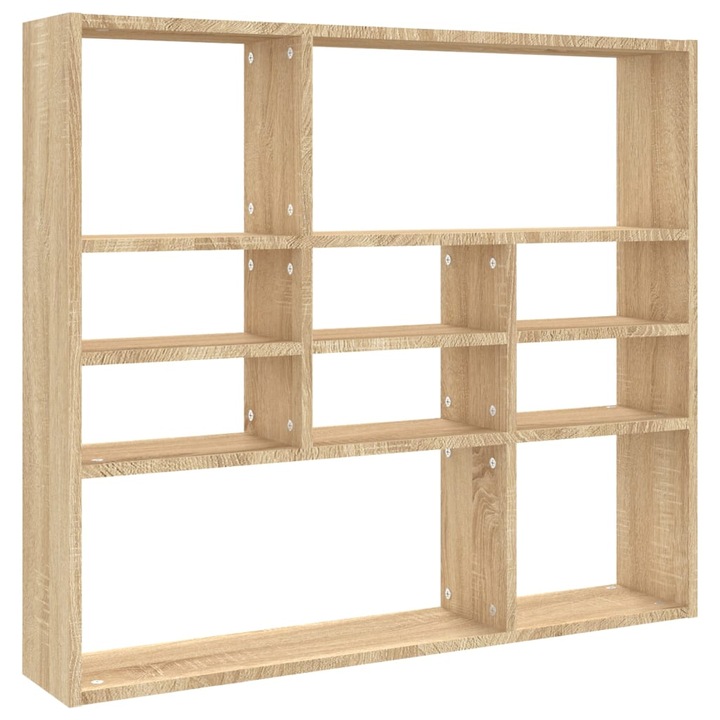 Стенен рафт vidaXL, дъб сонома, 90x16x78 см, инженерно дърво, 11.55 Kg
