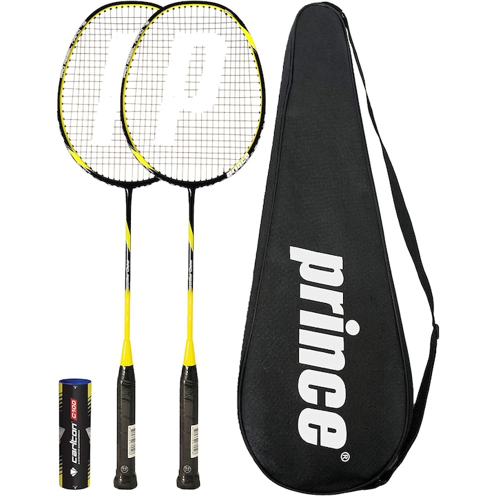 Set Rachete Badminton, Prince, Pro Rebel 75 Ti, Aluminiu, Multicolor