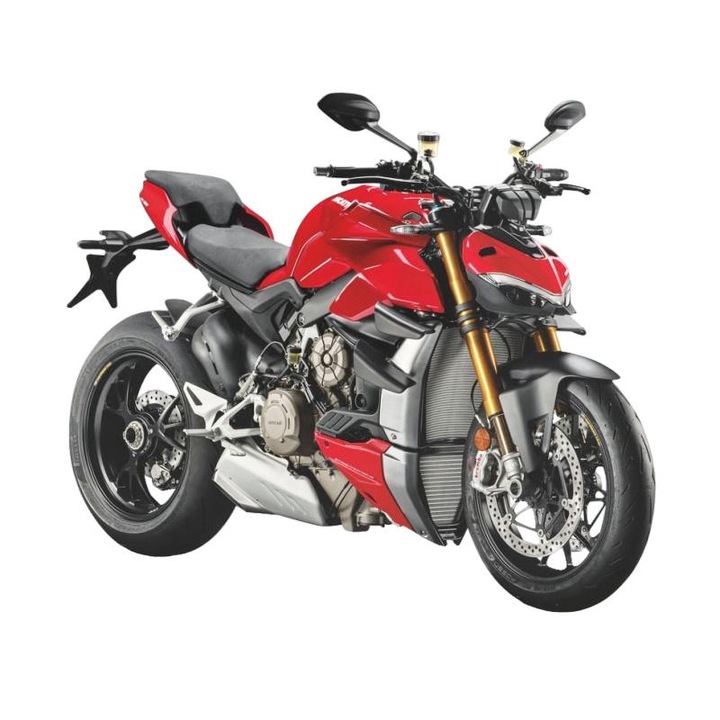 Maisto Ducati Super Naked V4 S játék motorkerékpár 1/18 méretű fém/műanyag állvánnyal
