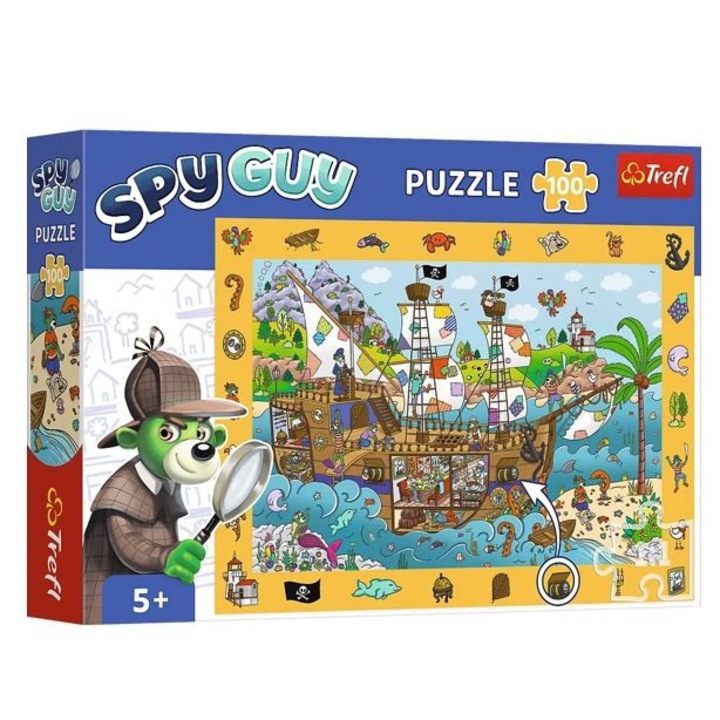 Trefl Spy Guy puzzle, 100 darab, kalózkodás téma