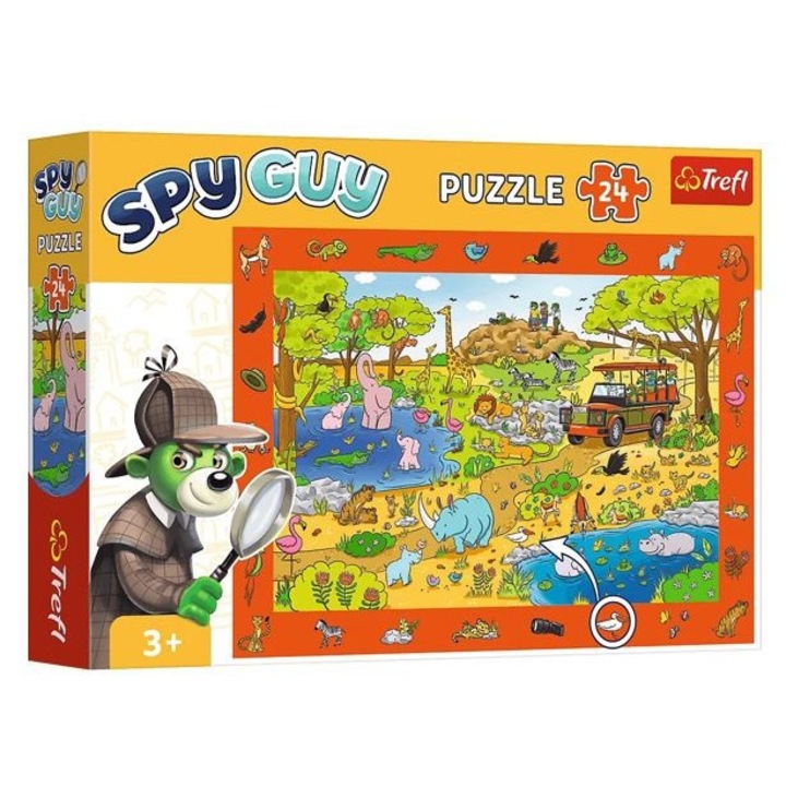 Puzzle Trefl Spy Guy Safari, 24 db, megfigyelő, tarka