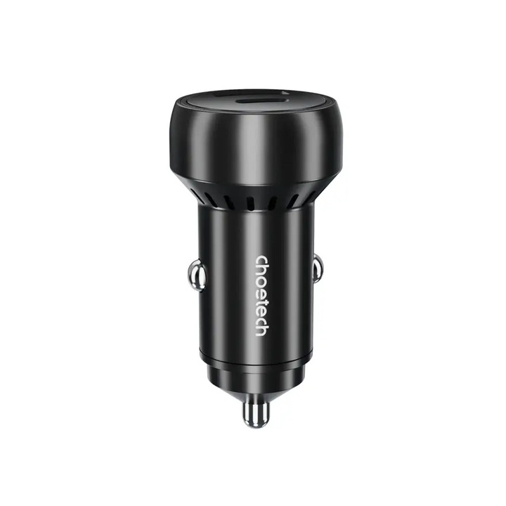 Incarcator auto Choetech TC0014, 1x USB-C, 1x USB-A, PD 60W, negru
