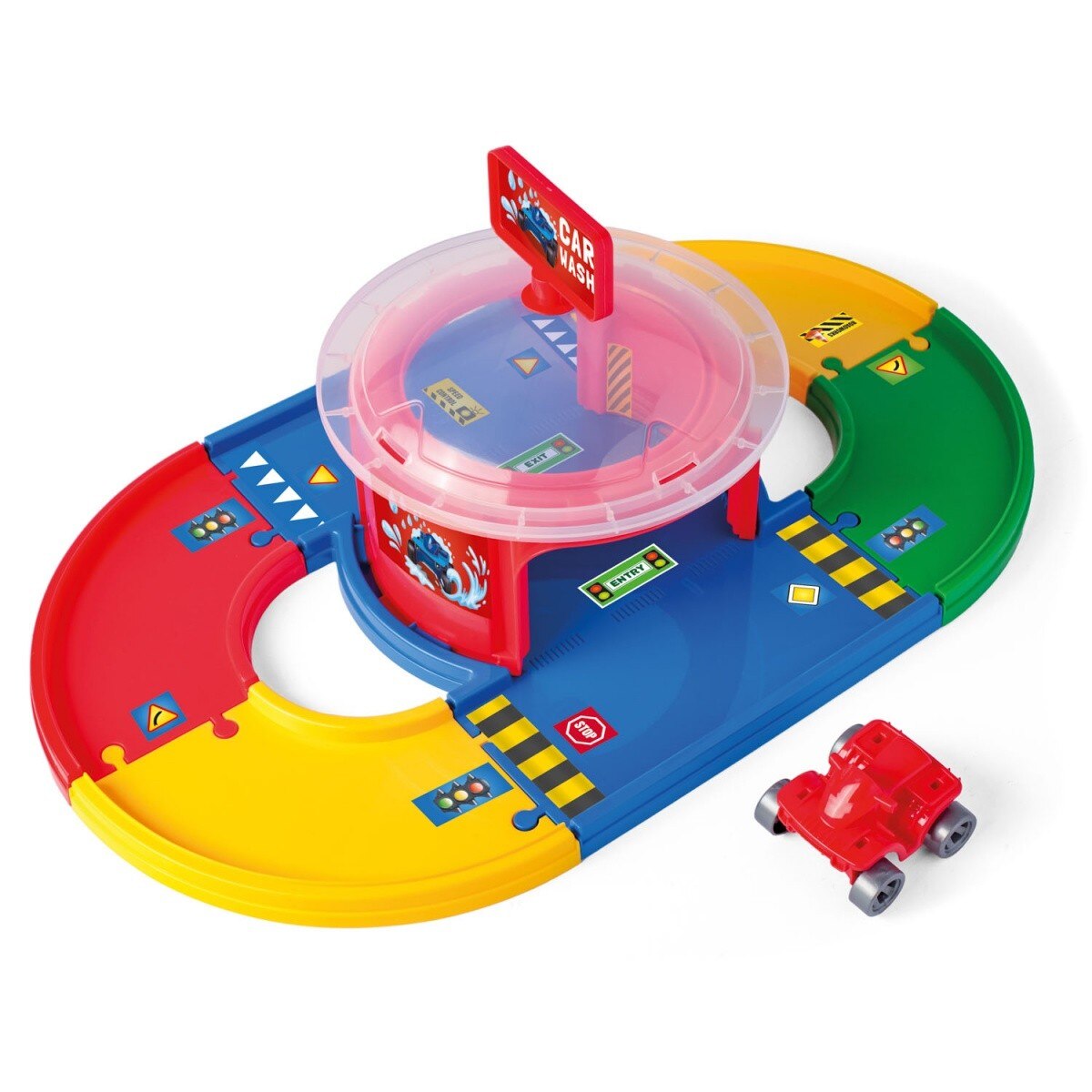 Wader Play Tracks City - Pista Ospedale Per Auto, 4,8m Con Ambulanza Ed Elicottero, Gioco Per Bambini Da 1 Anno