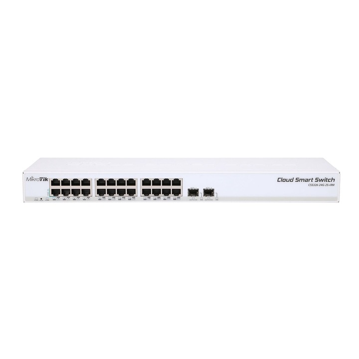 MikroTik Cloud Smart Switch 326-24G-2S+RM 24* 10/100/1000 GigabitEthernet porttal, 2* SFP+ ketrecekkel