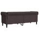 Canapea Chesterfield cu 3 locuri vidaXL, maro inchis, material textil, 27.8 kg