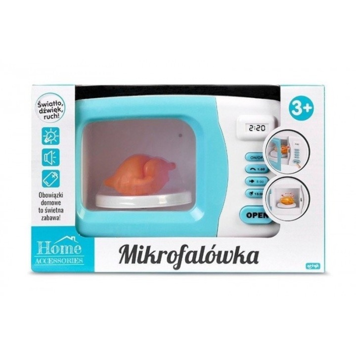 Set cuptor cu microunde de jucarie Artyk, efecte luminoase si sonore, multicolor, 24x20x14cm