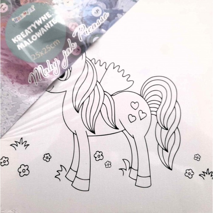 Картина за оцветяване по номера, Norimpex, Konik, 25x25cm