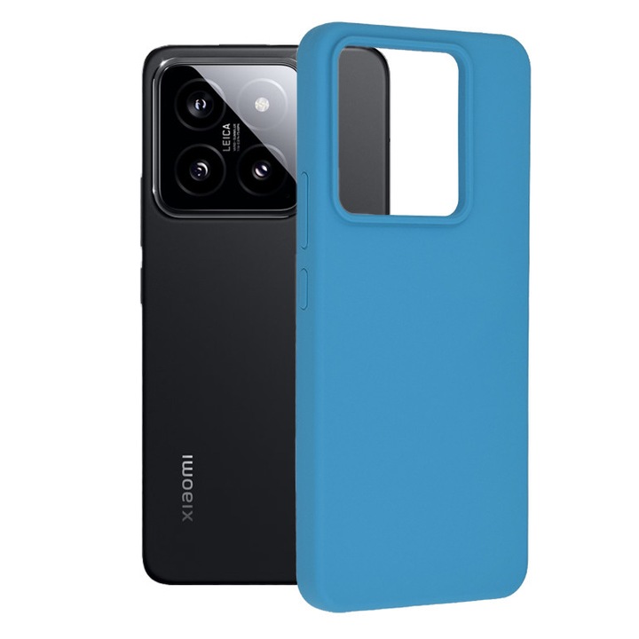 Xiaomi 14 Pro Daden® Soft Edge szilikon tok, ultra vékony, mikroszálas belső, farmerkék