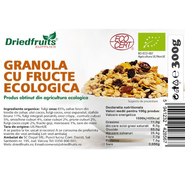 Granola cu fructe BIO - 300 g - eMAG.ro