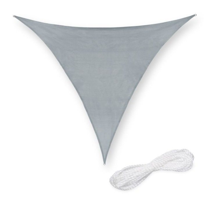 Copertina tip parasolar Relaxdays, cu protectie UV, gri deschis, 4x4x4m, 10048680