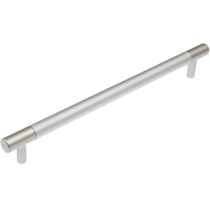 Maner bara din aluminiu cu capete satin DEFINE, 195 mm lungime, distanta gauri 160 mm cu suruburi de fixare