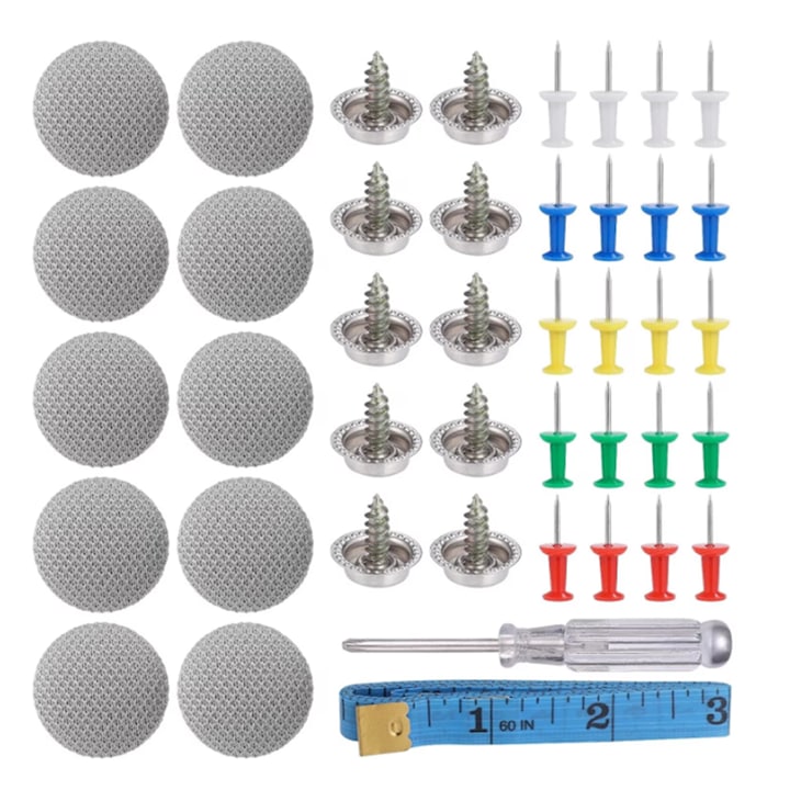 Set de 65 capse pentru reparat plafon auto, usor de instalat, gri